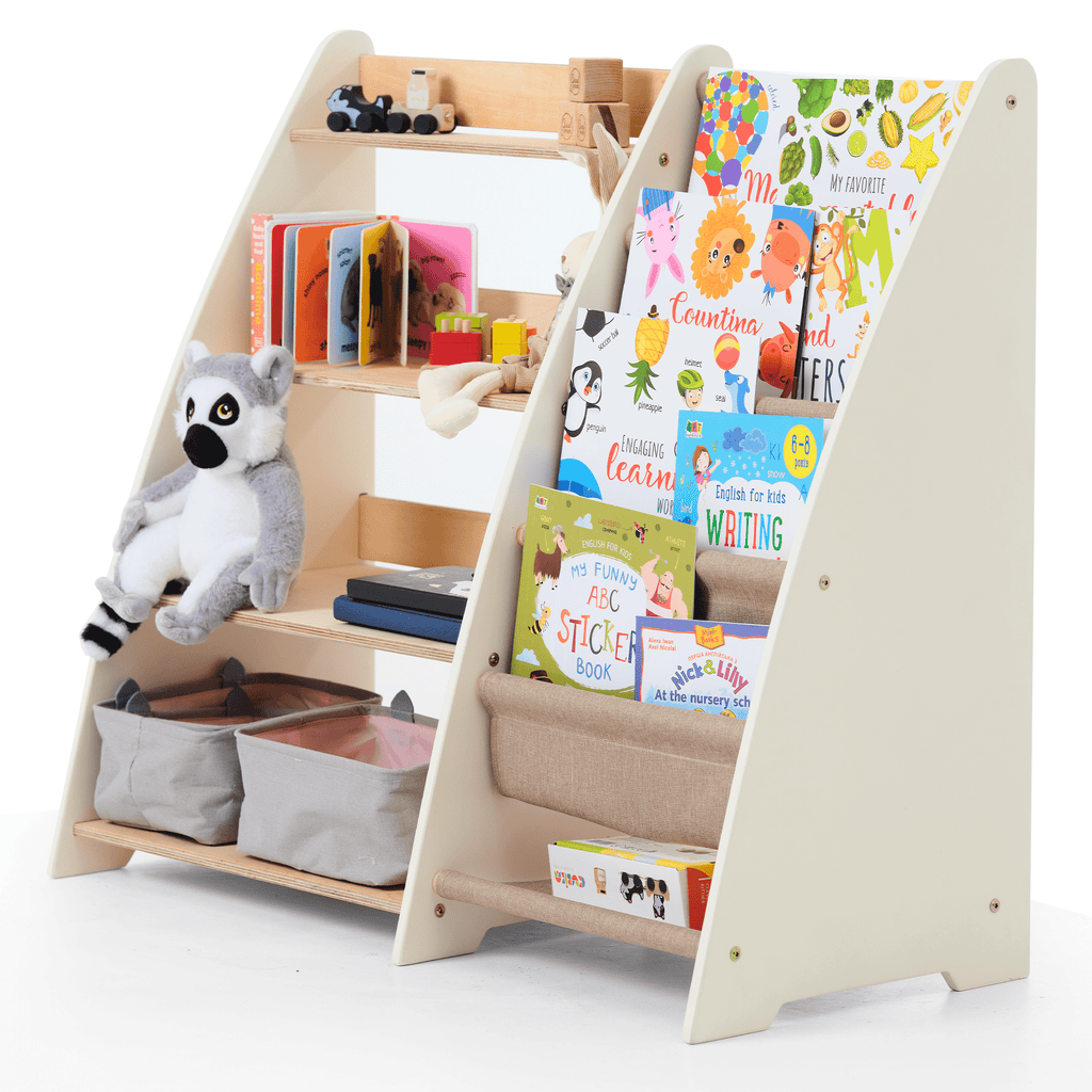 2in1 Montessori-Regal für Kleinkinder – Bücher & Spielzeug