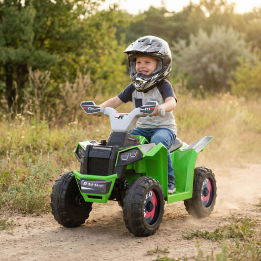 6V Kinder Elektrische ATV Quad Car mit abnehmbarem Anhänger-Weiß