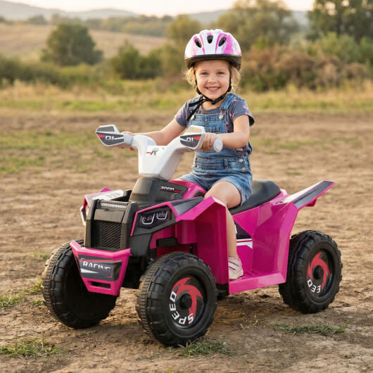 6V Kinder Elektrische ATV Quad Car mit abnehmbarem Anhänger-Weiß