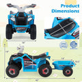 6V Kinder Elektrische ATV Quad Car mit abnehmbarem Anhänger-Weiß