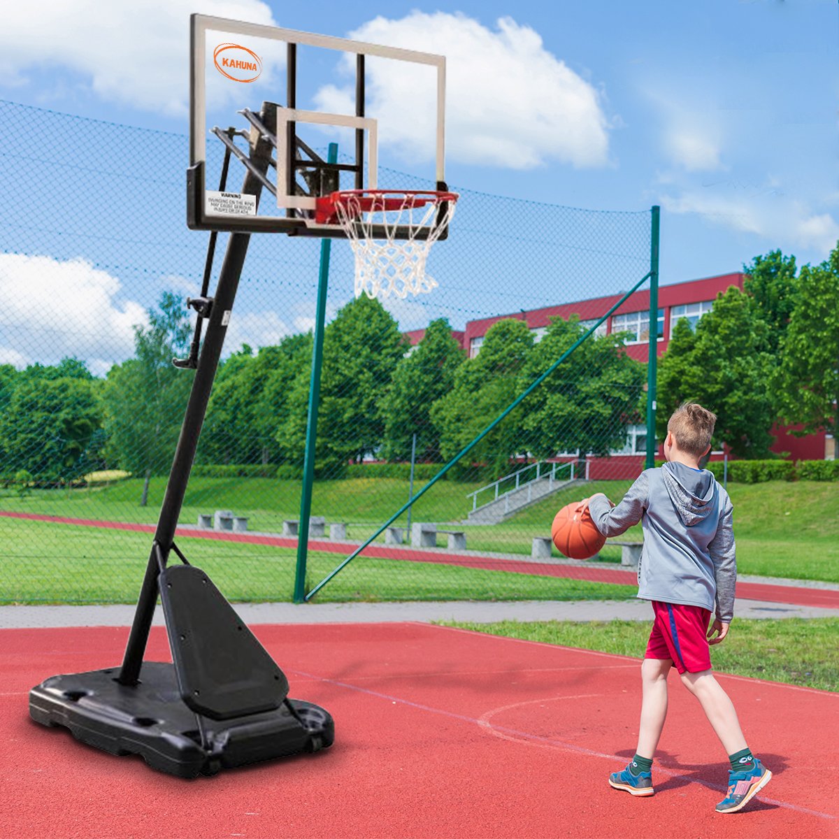 NNEDSZ Tragbares Basketballkorbsystem 2,3 bis 3,05 m für Kinder und Erwachsene