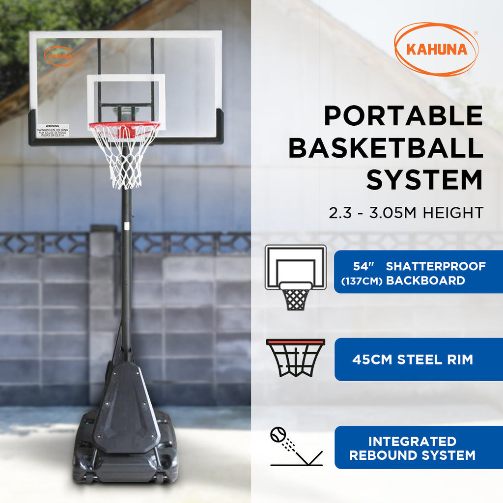 NNEDSZ Tragbares Basketballkorbsystem 2,3 bis 3,05 m für Kinder und Erwachsene