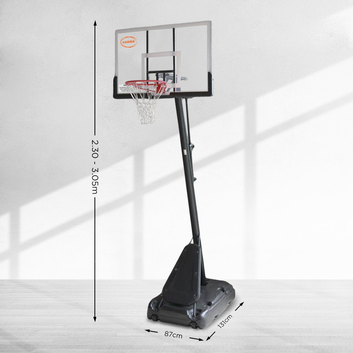 NNEDSZ Tragbares Basketballkorbsystem 2,3 bis 3,05 m für Kinder und Erwachsene